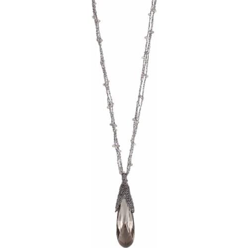 BEADSLAND Handiwork Crocheted Dropped Water Pendant Long Necklace Fashionable Jewelry Woman Necklace