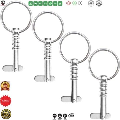 Quick Release Pin 1/4" Diameter w/Drop Cam & Spring,Bimini Top Pin,Marine Hardware,316 Stainless Steel Deck Hardware