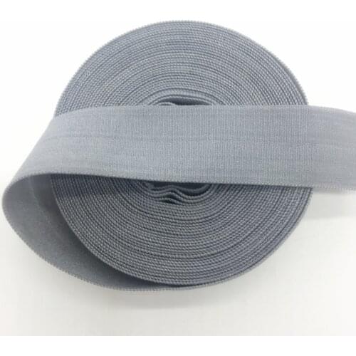 5Yards/lot 20mm 3/4" Gray FOE Fold Over Elastic Spandex Satin Band Lace Dress Sewing Trim