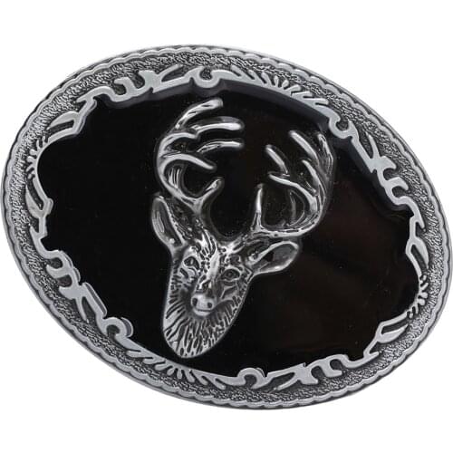 Festival Stylish Mens Elk Head Design Western Rodeo Oval Belt Buckle Accessories Gift