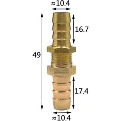 Fit 10mm ID Hose Brass Bulkhead Hosetail Hose Barb Pipe Fitting Connector