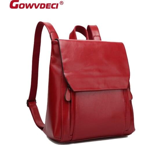 Женские кожаные рюкзаки GOWVDECI China At AliExpress