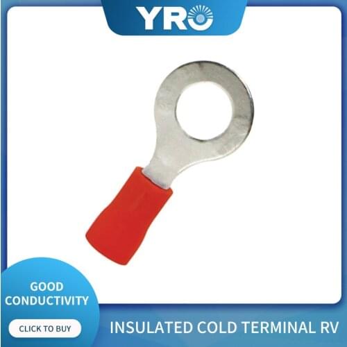 European style RV5.5-4 round cold-pressed terminal, pre-insulated copper nose, RVO type crimping lug lug 500PCS