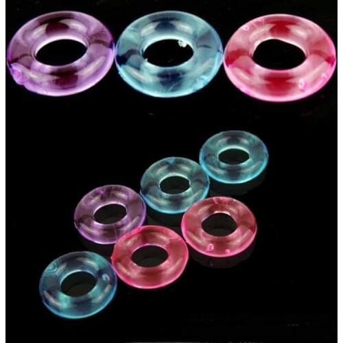 Clit Orgasm Cock Rings Delaying Ejaculation Flexible Glue Cockring Penis Ring 12PCS/set for Men Sex products Rings Sex Toys
