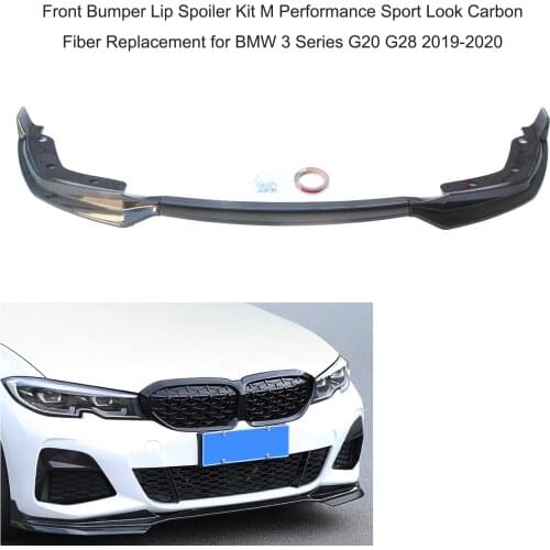Front Bumper Lip Spoiler Kit M Performance Sport Look Glossy Black Replacement for BMW 3 Series G20 G28 2019-2020 Car Goods