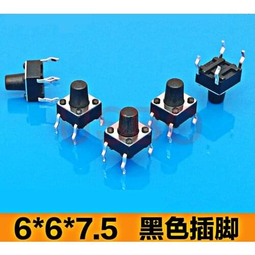 Beautifully Vertical 6*6*7.5MM touch switch 4 pin micro button switch Brass legs Tact Switch