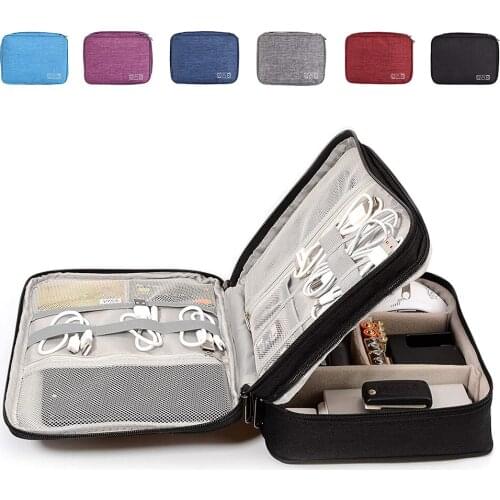 Multifunction Cable Organizer Bag Electronic Accessories Carrying Case for Digital Camera, USB, Charger, Power Bank Storage Box