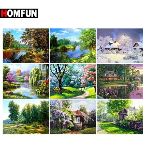 HOMFUN 3D Diamond Painting "Tree forest landscape" DIY Full Rhinestones Drill Cross-stitch Kits Square Round Diamond Embroidery