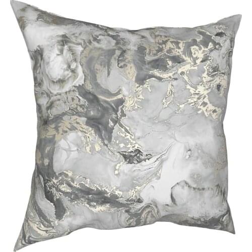 Marble Gray Silver Gold Pillowcover Home Decorative Modern Marbled Texture Cushion Cover Throw Pillow for Living Room Polyester