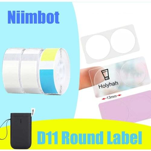 Niimbot D11 Round Thermal Label Paper Sticker White Color Transparent Waterproof Anti-Oil Price Tag Barcode Cap Clarification