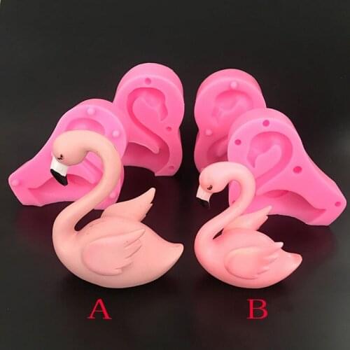Newly developed elegant flamingo decorated cake silicone mold Wedding fondant cake handmade soap