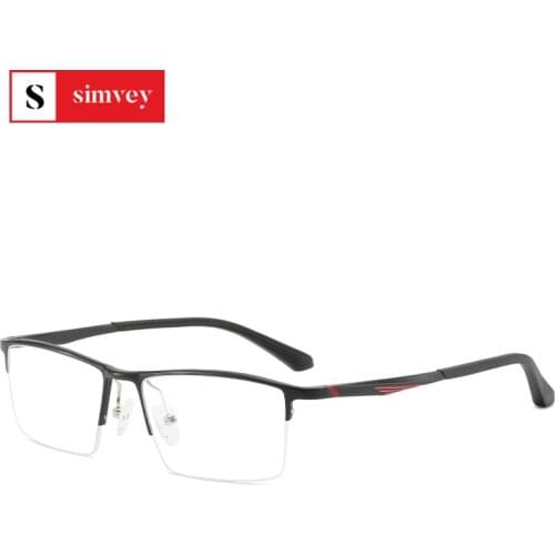 Simvey Aluminum Prescription Glasses Women Men Business Vintage Style Optical Glasses Half-frame Myopia Prescription Eyeglasses