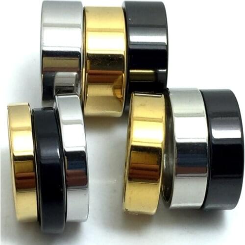 50pcs Wholesale Mix Lot 4 6 8mm Flat Plain Stainless Steel 316L Rings Gold/Black/Silver Top Jewelry
