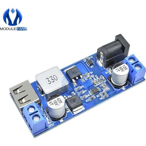 DC-DC 24V/12V To 5V 5A Step Down Power Supply Buck Converter Replace LM2596S Adjustable USB Step-down Charging Module For Phone