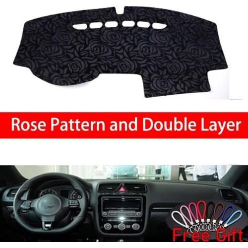 Rose Pattern For Volkswagen Scirocco 2009 2010 2011 2012 2013 Dashboard Cover Car Stickers Car Decoration Car Accessories Decals