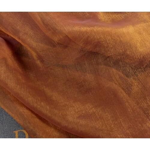 3 meter 150cm 59" width maple yellow crinkle shot-silk chiffon crepe fabric dress dance skirts screen material MM12