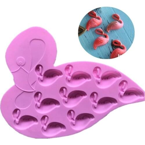 10 Hole Flamingo Silicone Ice Box Bird Chocolate Mold Reuse DIY Baking Mold High Temperature Resistant Easy To Clean