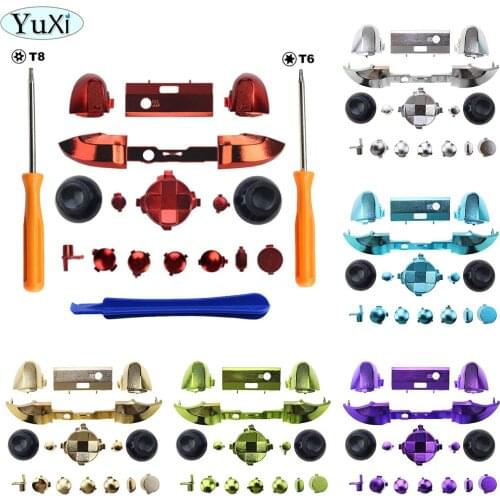 YuXi Replacement Buttons For Microsoft for Xbox Series S X Controller Chrome Plated LB RB LT RT Bumpers Triggers D-pad ABXY