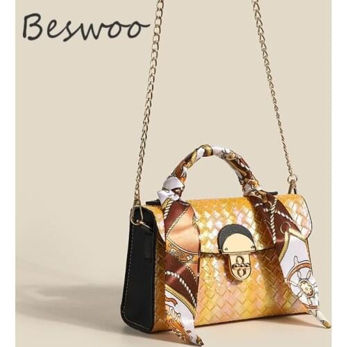 2021 Summer New Womens Bags Woven Print Colorful Square Shoulder Bag Top Quality Scarves Ladies Fashion Crossbody Bags Handbags