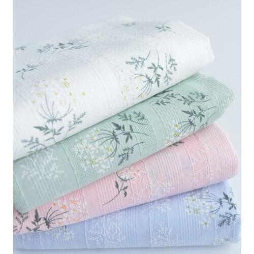 Floral Cotton Embroidered Fabric For Sewing Clothes Skirts DIY Handmade Material Fabrics By Half Meter