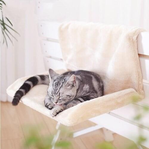 Outdoor Cat Cradle Hammock Radiator Bed Cushion with Adjustable Holding Lounger for Cats Sheepskin Effect Cover Pet Products