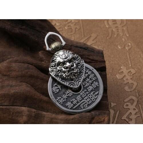 925 Sterling Silver rotatable Diagram pendant charm decorate necklace bracelet keyring... jewelry A5042