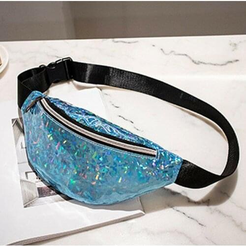 Sequins Holographic Fanny Pack Feminina Waist Pack Womens Laser Chest Waist Bag Women Belt Bag Bum Bag 2018 New