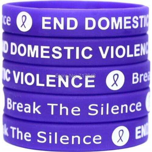 100pcs Domestic Violence wristband silicone bracelets free shipping by epacket A