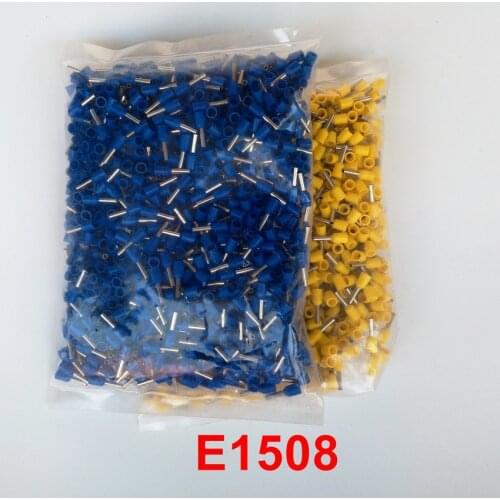 1000pcs/lot E1508 Insulated Terminals Cold Pressed Terminals
