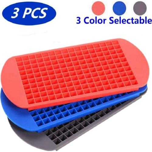 160 Grids Ice Cube Trays Mini Silicone Ice Cube Trays and Candy Grids Small Ice Maker Tiny Ice Cube Trays Chocolate Mold (3pack)