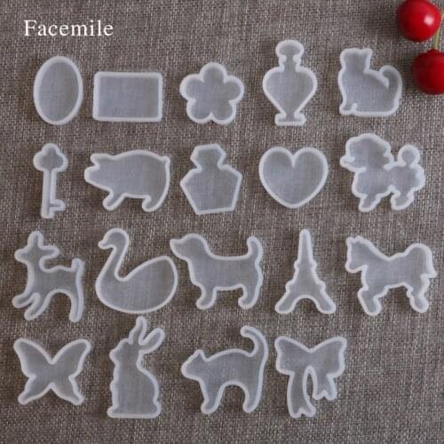 19 Kinds Design Transparent Clear Silicone Pendant Mould Handmade Jewelry Tools 50-315