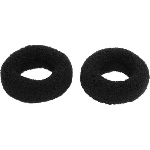1.8" Wide Soft Elastic Plush Ponytail Holder Hair Tie Band Black 2 Pcs