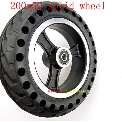 200x50 Electric Scooter Solid Tyre with Wheel Hub 8" Scooter Tire Aluminium Alloy Rims Solid Tire Electric Vehicle Solid Wheel