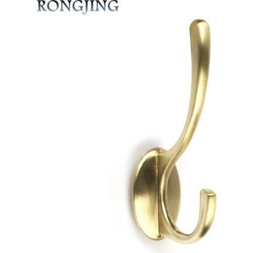 3x Cloth Hooks For Door Wall Hanger for clothes Coat&Hat Solid Hook Hanger Wooden Door Decorative Wall Hooks Golden