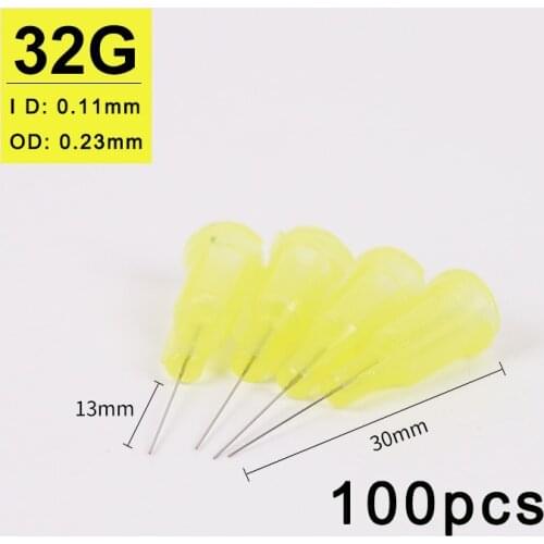 32G 0.5inch/13mm Blunt Tip Syringe Needle Dispensing Needles With Luer Lock .Plastic Injection Needle . Non-sterile . 100pcs/bag