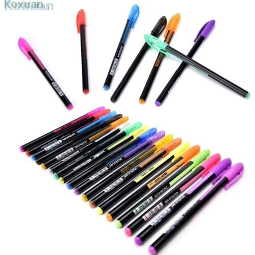 48 Colors Gel Pens Refills Rollerball Pastel Neon Glitter Sketch Drawing Color Pen Set Markers Marker Manga Aquarela Capinhas