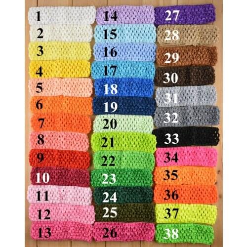 5PCS 1.5inch 4cm Stretchy Knitted Crochet Band Handmade Crafts Supplies DIY Baby Girls Headband Material 34 Colors Pick Up