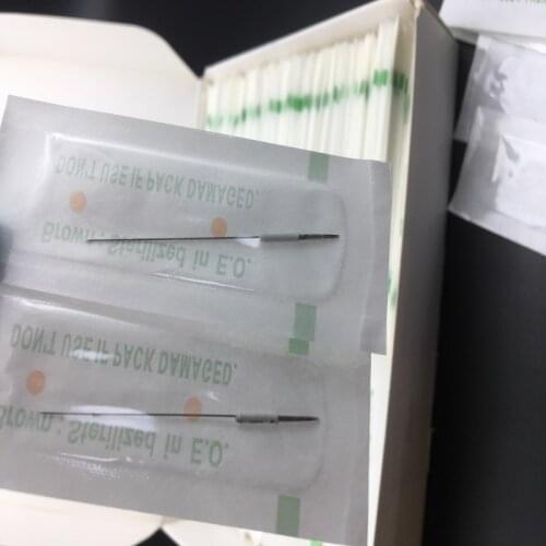 500 Pcs Tattoo Needles 1RL Permanent Makeup Eyebrow Lip Microblading Round Sterilized Nozzle Machine Kit Supply