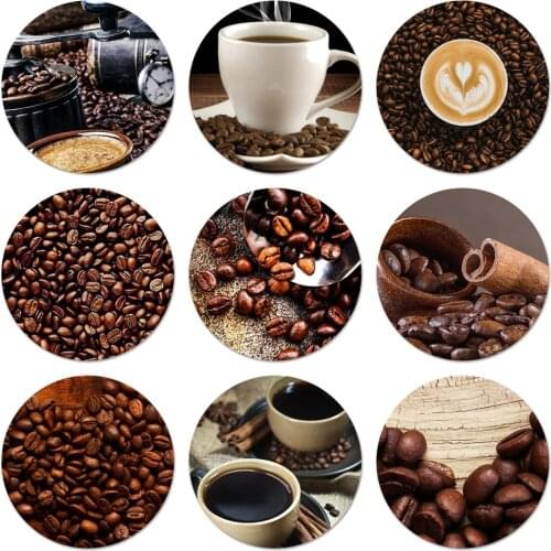 58mm Coffee beans Badge Brooch Pin Accessories For Clothes Backpack Decoration gift