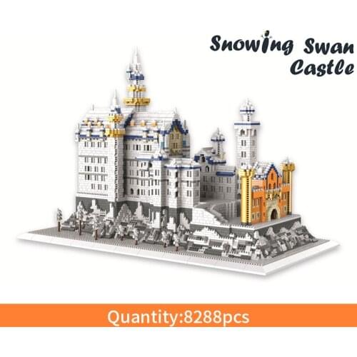 7380pcs NeuSchwanstein Castle Germany Swan Stone Castle Model Architecture Building Blocks Bricks Educational Toys For Children