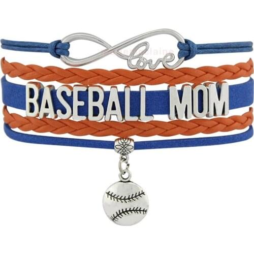 Infinity Love Baseball Mom Bracelets Coaches Heart Baseball Glove Charm Baseball Lover Womens Fashion Bracelets