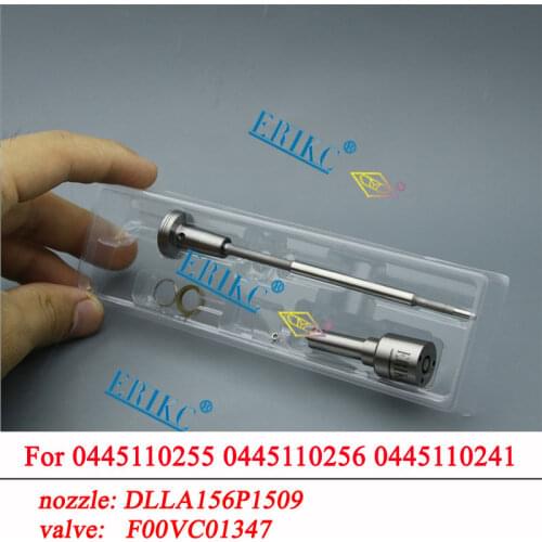 ERIKC 0445110255 Injector Nozzle DLLA156P1509 Valve F00VC01347 Spare Parts Repair Kits Diesel CR for 0445110256 0986435152