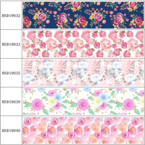 HSDRibbon free shipping 3" 75mm heat transfer printed hsd-design series Grosgrain Ribbon 50Yards/Roll