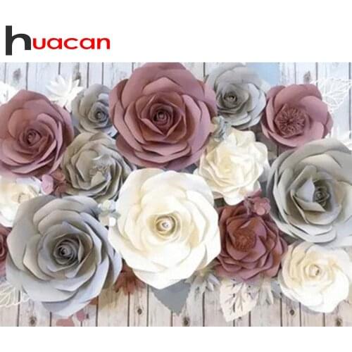 Huacan 5d DIY Diamond Painting Rose Full Square/round Diamond Embroidery Mosaic Flower Handmade Gift