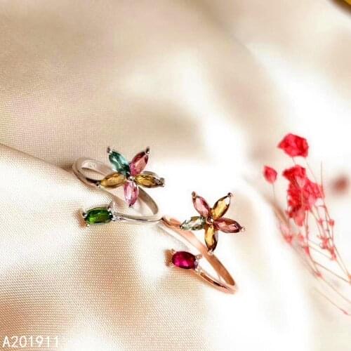 KJJEAXCMY fine jewelry natural Tourmaline 925 sterling silver new women ring support test popular