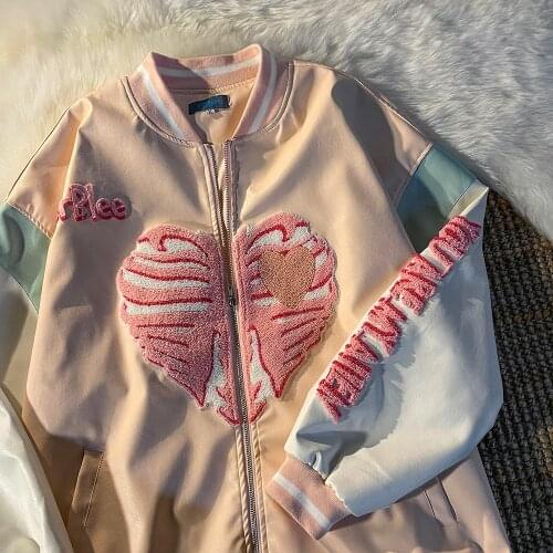 Zip-Up Skull Love Jacket Baseball Bomber Female Men Jacket Women Clothing 2021 Harajuku Plus Size Streetwear Outerwear Goth Coat