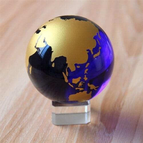 New Fashion Natural 60mm 1pcs Sphere Crystal Earth Goble Ball Healing Stone With Stand Home Office Craft Ornaments Holiday Gifts