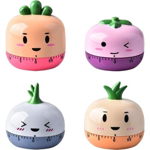 Mechanical Kitchen Timer 60-Minute Wind Up Dial Cooking with No Batteries Cute Vegetabables Alarm Clock Time Mangement