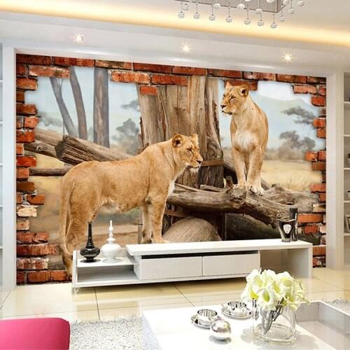 Custom Mural Wallpaper 3D Wall Animal Leopard Large Wall Painting Bedroom Living Room Home Decor Wall Cloth Wallpaper For Walls