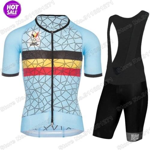 New Belgium Cycling Jersey Set 2021 Belgian National Team Cycling Clothing Road Race Bike Shirts Suit MTB Maillot Fietskleding